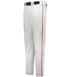 White baseball pants with red piping